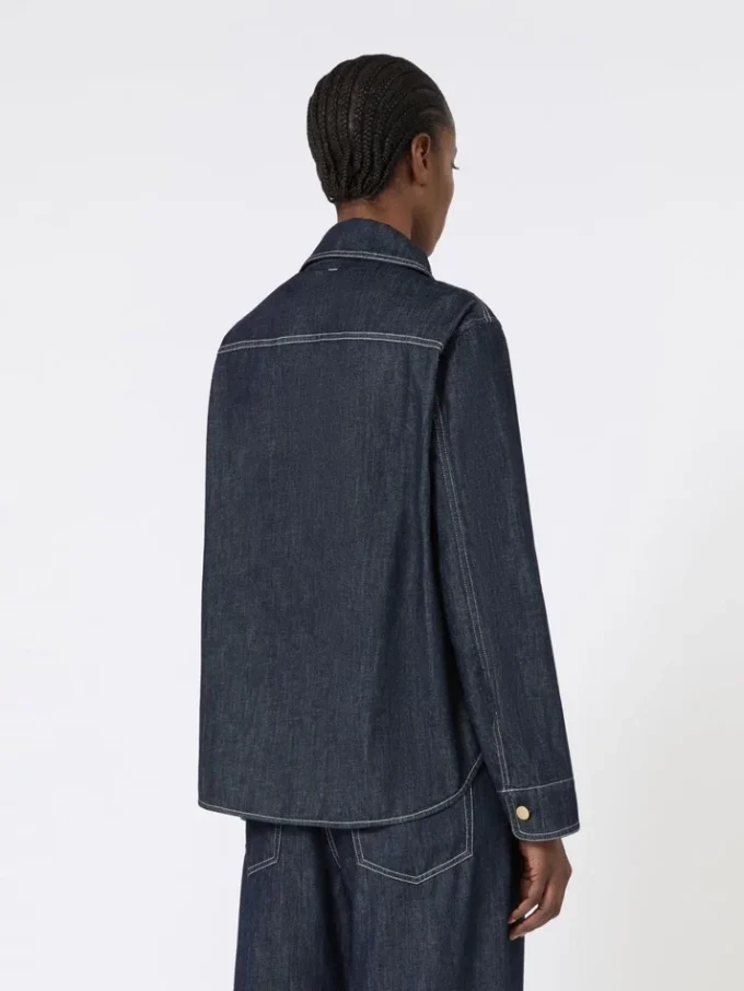 Camicia in denim di cotone, blu oltremare