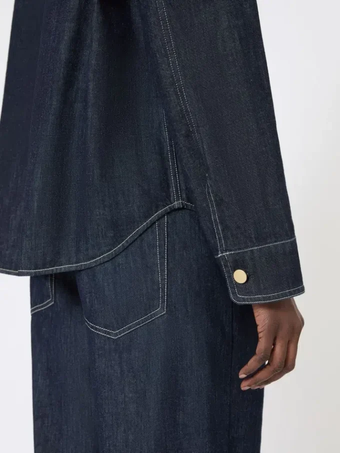 Camicia in denim di cotone, blu oltremare