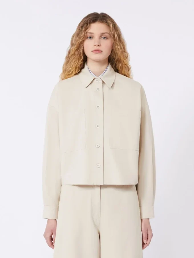 Camicia in drill di cotone, sabbia Camicia in drill di cotone, sabbia