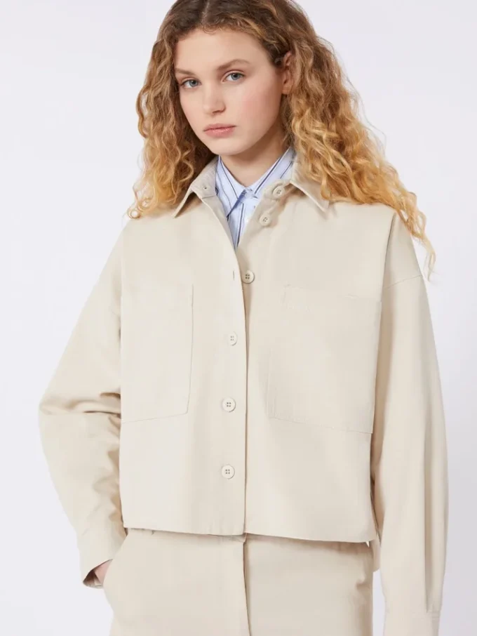 Camicia in drill di cotone, sabbia Camicia in drill di cotone, sabbia