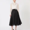 Camicia in organza di seta, bianca