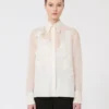 Camicia in organza di seta, bianca