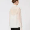 Camicia in organza di seta, bianca