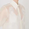 Camicia in organza di seta, bianca