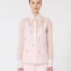 Camicia in organza di seta, rosa