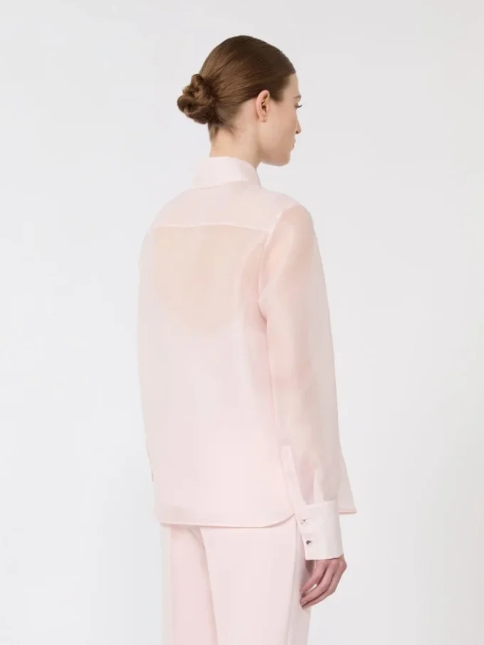 Camicia in organza di seta, rosa