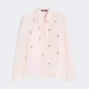 Camicia in organza di seta, rosa