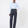 Camicia in popeline a righe, azzurra