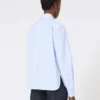 Camicia in popeline a righe, azzurra