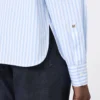 Camicia in popeline a righe, azzurra