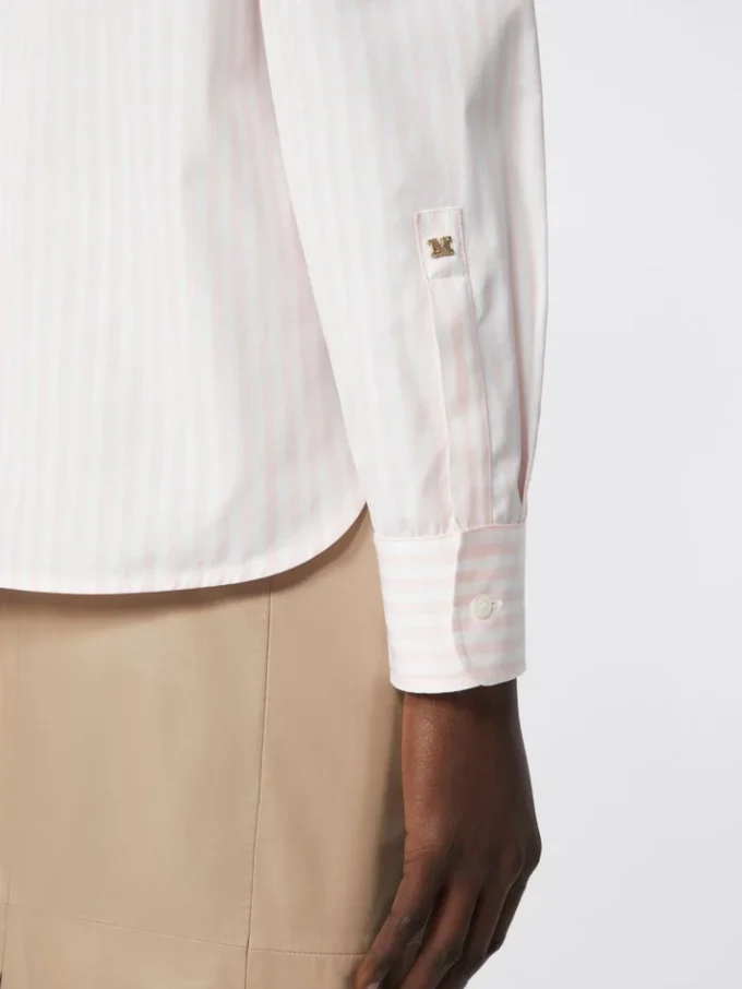 Camicia in popeline a righe, rosa