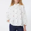 Camicia in popeline con ricami, bianca Camicia in popeline con ricami, bianca