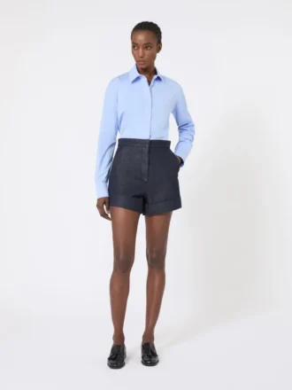 Camicia in popeline di cotone, azzurro