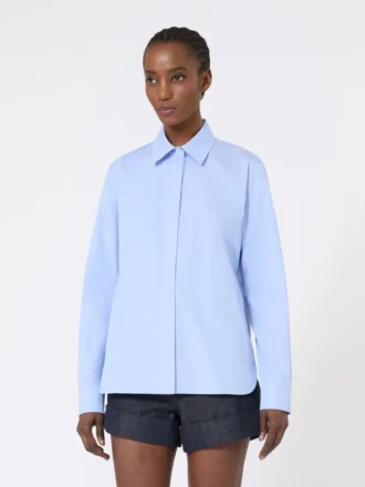 Camicia in popeline di cotone, azzurro