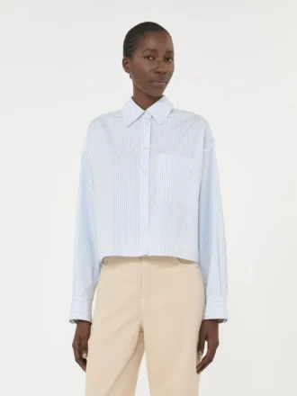 Camicia in popeline di cotone, azzurro Camicia in popeline di cotone, azzurro