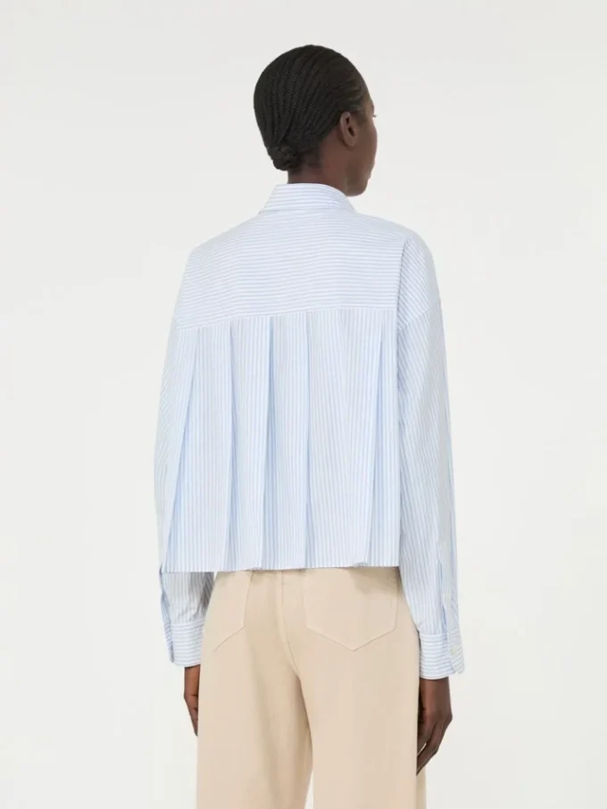 Camicia in popeline di cotone, azzurro Camicia in popeline di cotone, azzurro