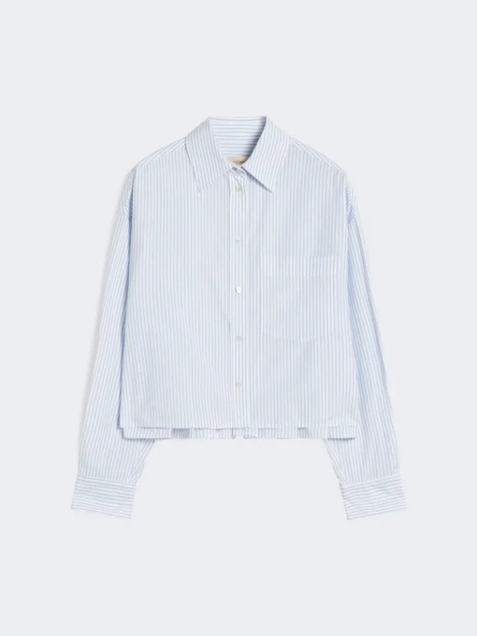 Camicia in popeline di cotone, azzurro Camicia in popeline di cotone, azzurro