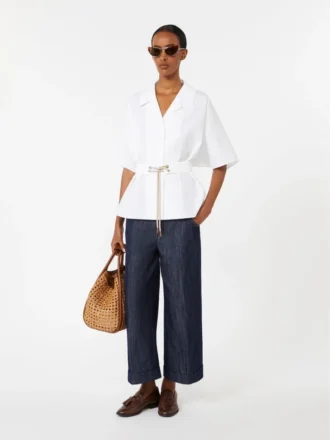 Camicia in popeline di cotone, bianca