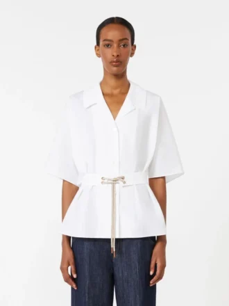 Camicia in popeline di cotone, bianca