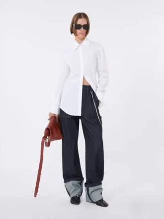 Camicia in popeline di cotone, bianco ottico