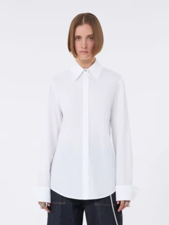 Camicia in popeline di cotone, bianco ottico