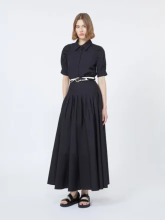Camicia in popeline di cotone, nera