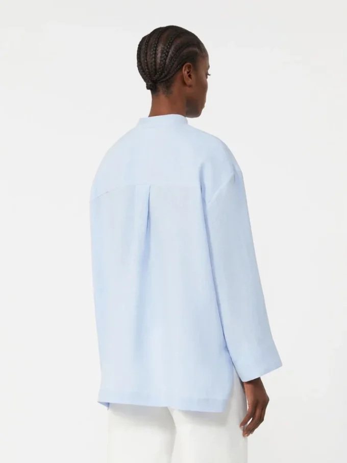 Camicia in puro lino, azzurro