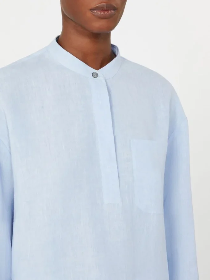 Camicia in puro lino, azzurro