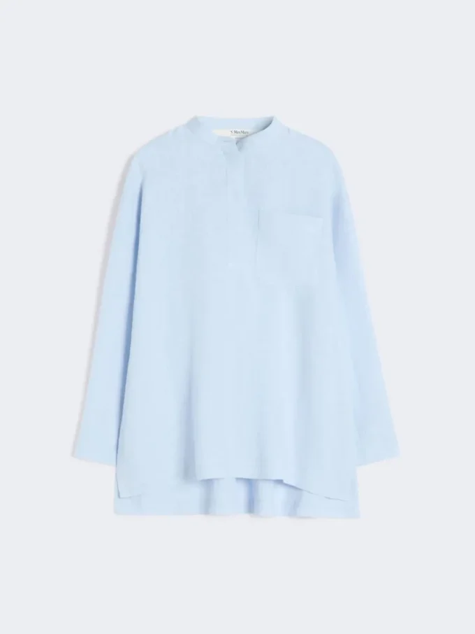 Camicia in puro lino, azzurro