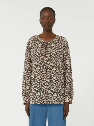 Camicia in seta stampata, rosa