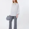 Camicia in tela di lino a righe, blu navy Camicia in tela di lino a righe, blu navy