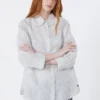 Camicia in tela di lino a righe, blu navy Camicia in tela di lino a righe, blu navy