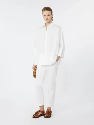 Camicia oversize in popeline di cotone, bianca
