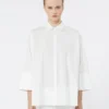 Camicia oversize in popeline di cotone, bianca