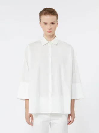 Camicia oversize in popeline di cotone, bianca