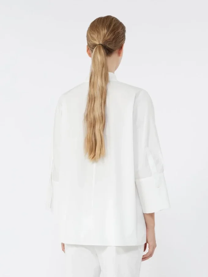Camicia oversize in popeline di cotone, bianca