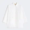 Camicia oversize in popeline di cotone, bianca