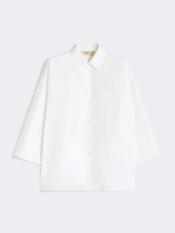 Camicia oversize in popeline di cotone, bianca