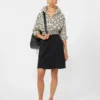 Camicia oversize in popeline stampata, beige