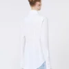 Camicia slim fit in popeline, bianco ottico