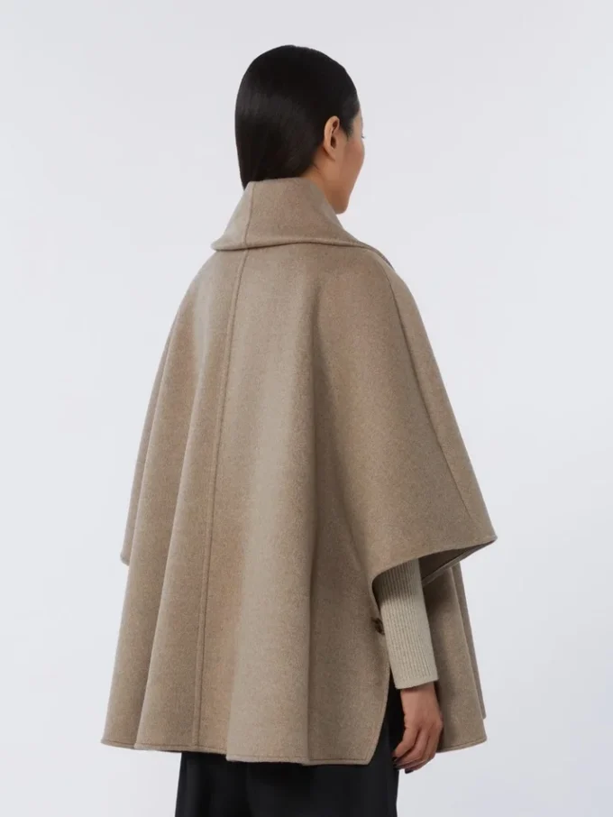 Cappa in cashmere con dettaglio sciarpa, marrone bronzo fulvo Cappa in cashmere con dettaglio sciarpa, marrone bronzo fulvo