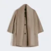 Cappa in cashmere con dettaglio sciarpa, marrone bronzo fulvo Cappa in cashmere con dettaglio sciarpa, marrone bronzo fulvo