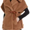 Cappa in tessuto Teddy, color cammello Cappa in tessuto Teddy, color cammello