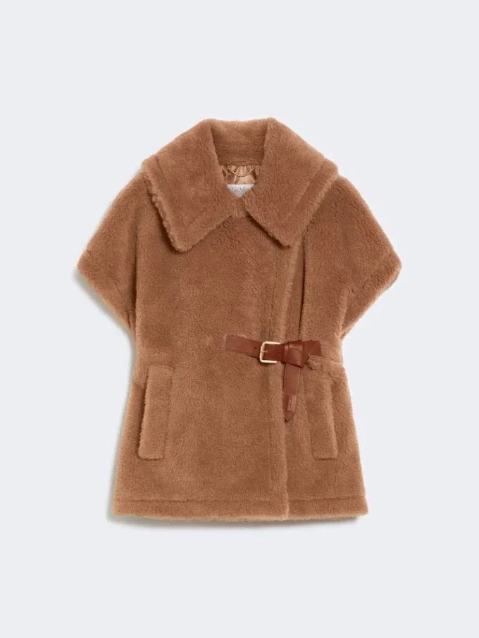 Cappa in tessuto Teddy, color cammello Cappa in tessuto Teddy, color cammello