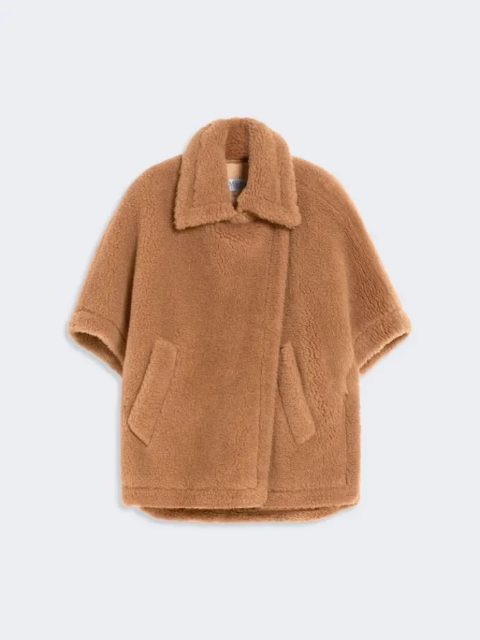 Cappa in tessuto Teddy, color cammello Cappa in tessuto Teddy, color cammello