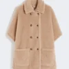 Cappa in tessuto teddy di alpaca e cashmere, beige Cappa in tessuto teddy di alpaca e cashmere, beige