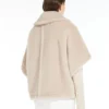 Cappa in tessuto teddy di alpaca e lana, beige Cappa in tessuto teddy di alpaca e lana, beige