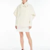 Cappa in tessuto teddy di alpaca e lana, bianco ottico Cappa in tessuto teddy di alpaca e lana, bianco ottico