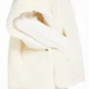 Cappa in tessuto teddy di alpaca e lana, bianco ottico Cappa in tessuto teddy di alpaca e lana, bianco ottico