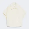 Cappa in tessuto teddy di alpaca e lana, bianco ottico Cappa in tessuto teddy di alpaca e lana, bianco ottico